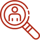 magnifying glass with person icon
