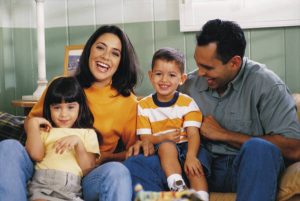 Family smiling and laughing