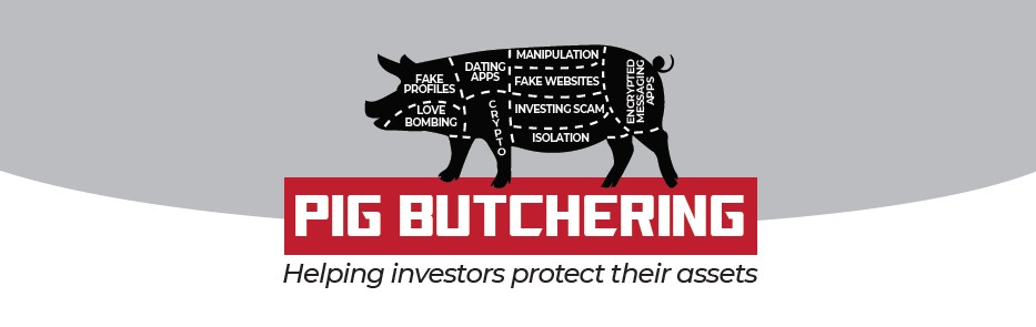 Butcher diagram of a pig illustrating the the components of this type of scam